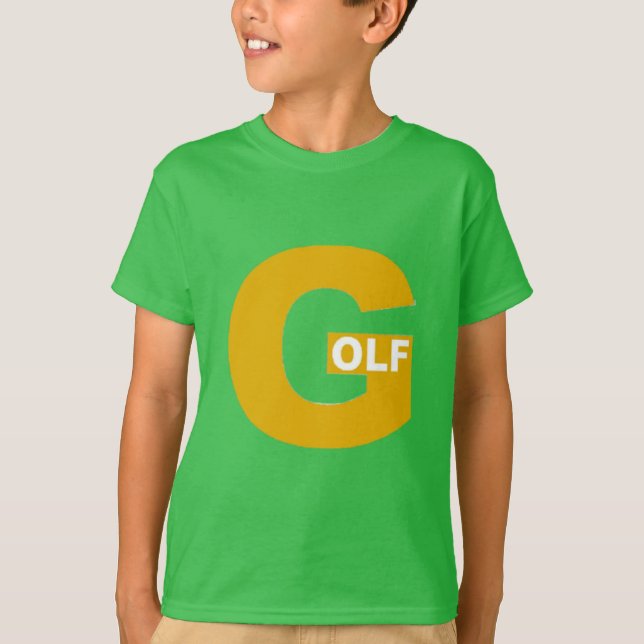  Shamrock green T-shirt  Kids  GOLF DESIGN  (Front)