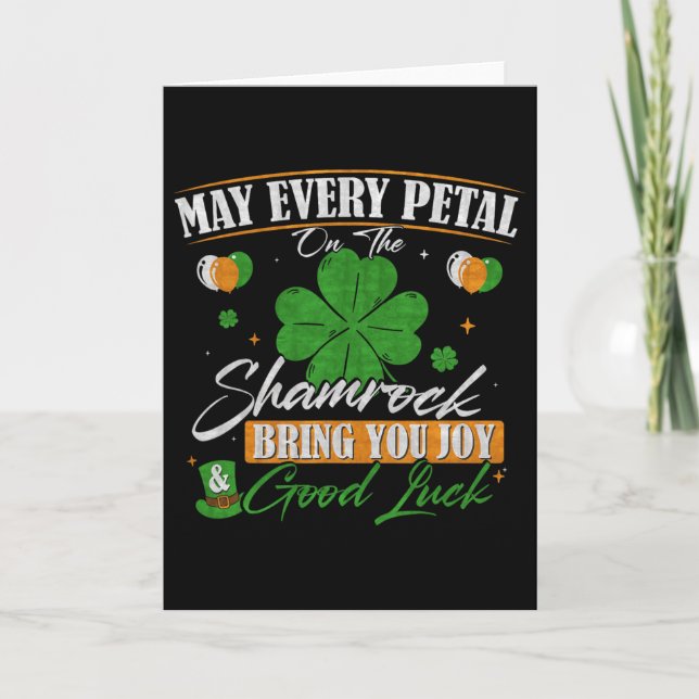 Shamrock Happy St Patricks Day  Card (Front)