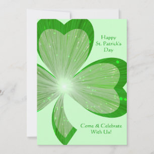 Shamrock 'Happy St.Patrick's Day' invitation green