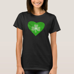 Shamrock Heart basic American ladies t-shirt black