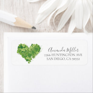 Shamrock Heart Bridal Shower Return address