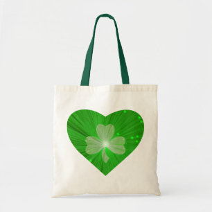 Shamrock Heart budget tote bag