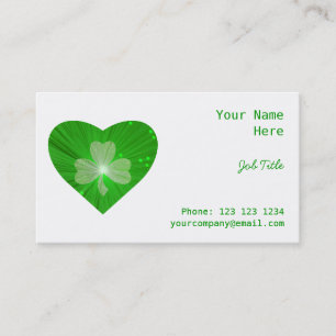 Shamrock Heart business card side white
