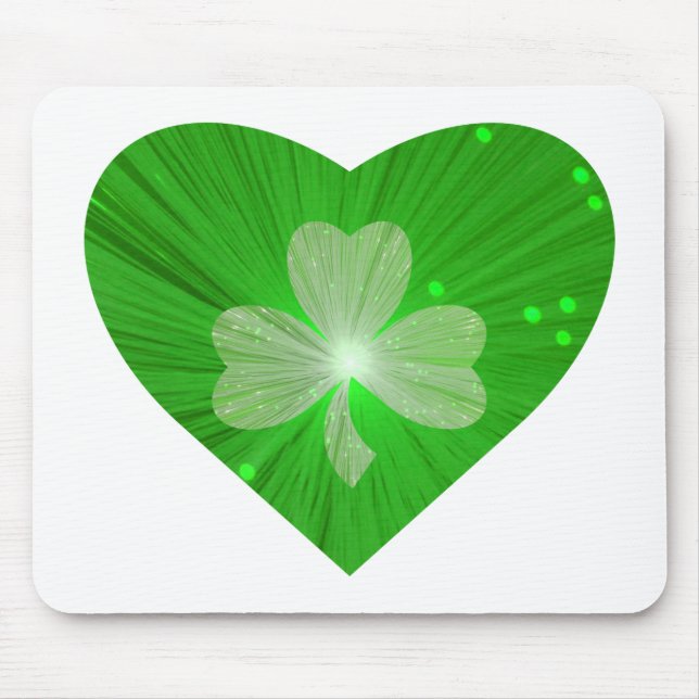 Shamrock Heart mousepad white (Front)