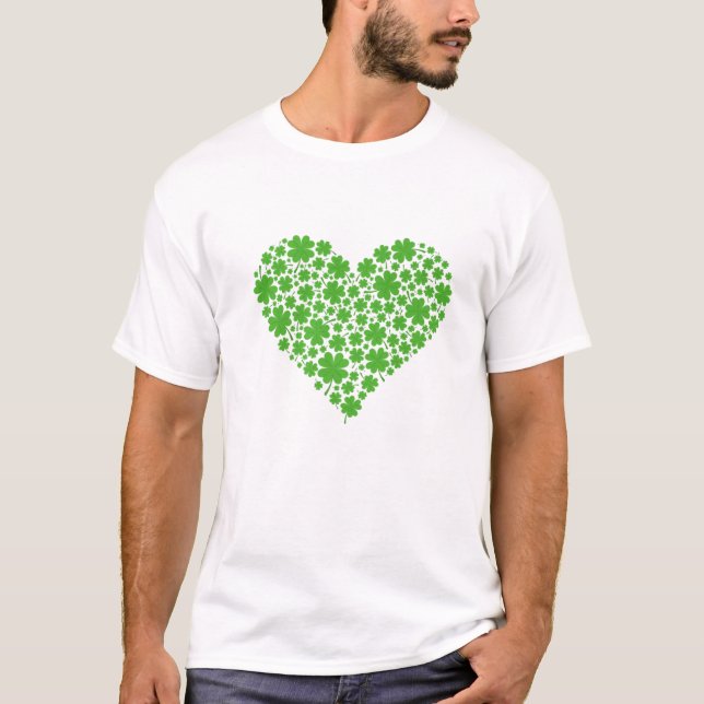 Shamrock Heart - St Patrick's Day T-Shirt (Front)