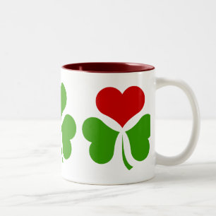 Shamrock Heart Two-Tone Coffee Mug