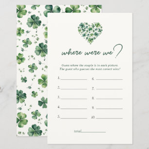 Shamrock Heart Where Were We Bridal Shower Game
