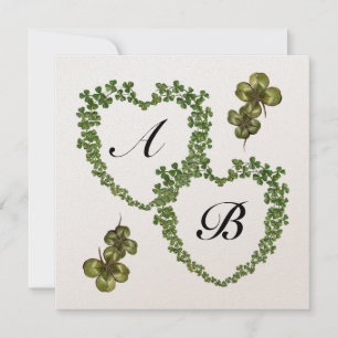 SHAMROCK HEARTS MONOGRAM gold Announcement