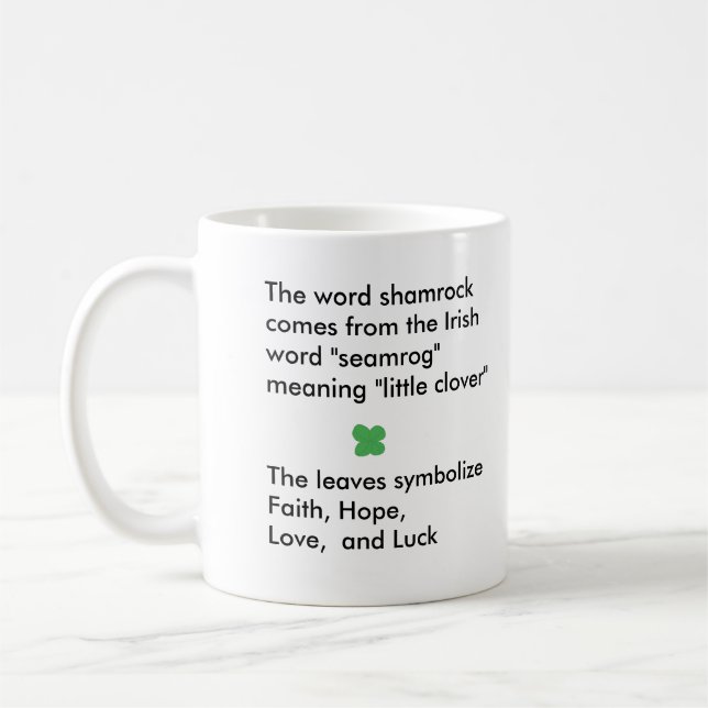 Shamrock history - mug (Left)