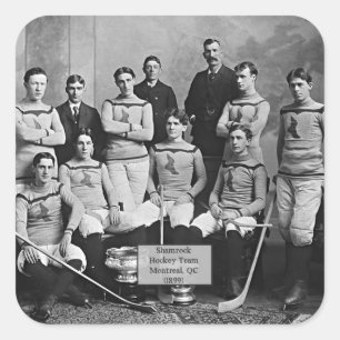 Shamrock Hockey Team, Montreal, QC 1899, Square Sticker