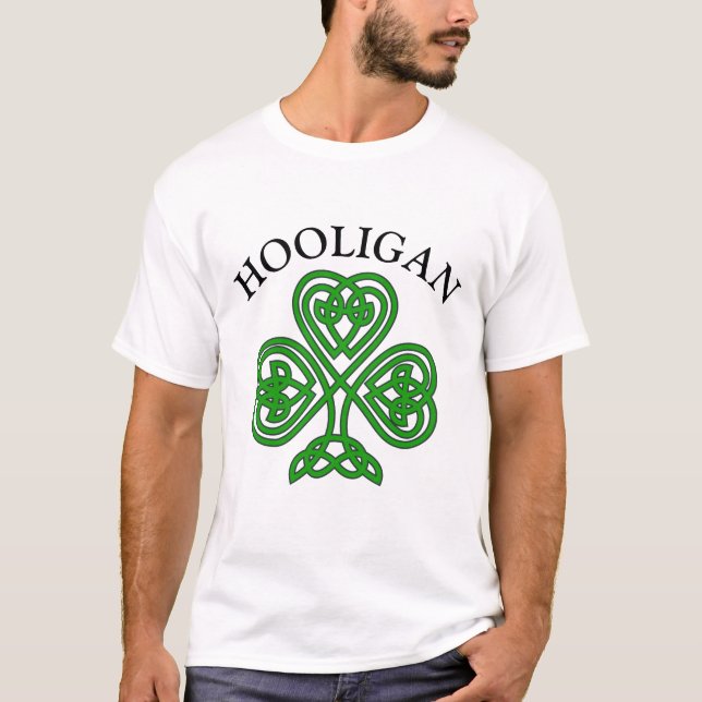 Shamrock Hooligan Funny St. Patrick's Day T-Shirt (Front)