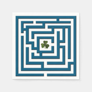 Shamrock in Blue Labyrinth Challenge Napkin