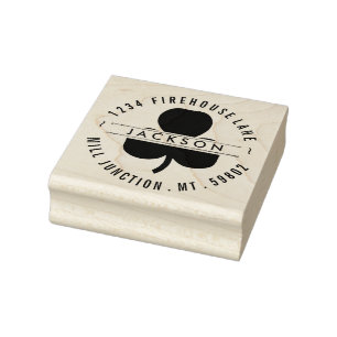 Shamrock In Circle Return Address Stamp