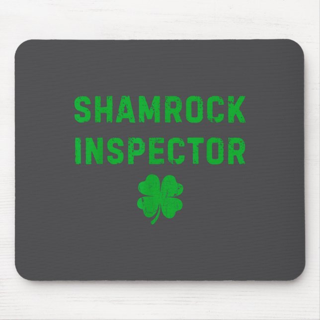 Shamrock Inspector Funny St Patricks Day Couple  Mouse Mat (Front)