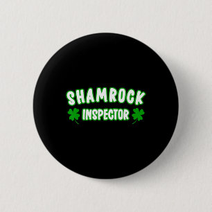 Shamrock Inspector St Patricks Day 6 Cm Round Badge