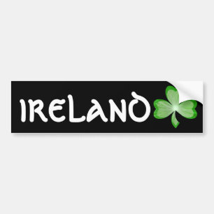 Shamrock 'Ireland' bumper sticker black