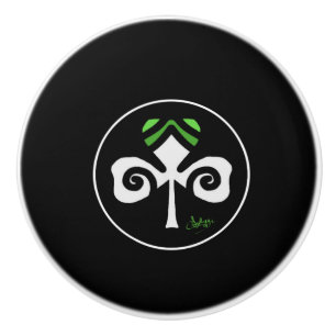 Shamrock Irish Circle Logo Ceramic Knob