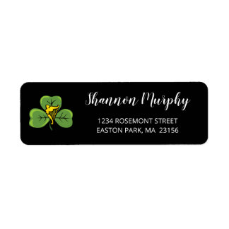 Shamrock Irish Harp Elegant Calligraphy Script