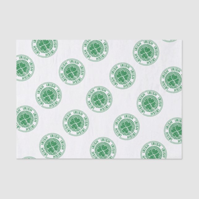 Shamrock Irish Stamp Tissue Paper (Front)