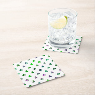 Shamrock Jewel Tone Green - Micro Square Paper Coaster