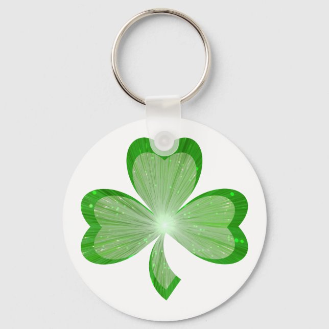 Shamrock keychain white (Front)