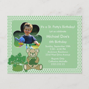 Shamrock Kid's St. Patrick's Day Bash Invitation