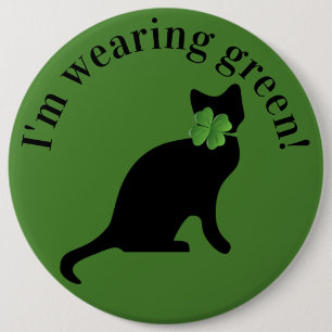 Shamrock Kitty 6 Cm Round Badge