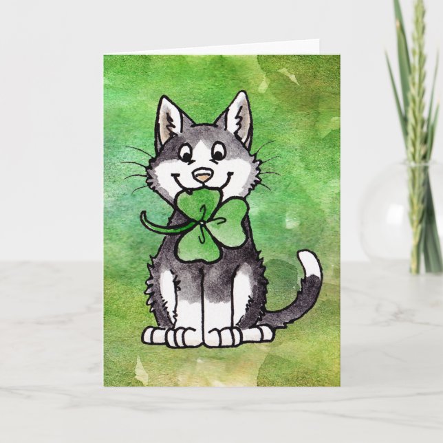 Shamrock Kitty Card (Front)