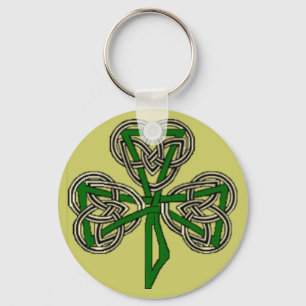 Shamrock Knot Cross Keychain