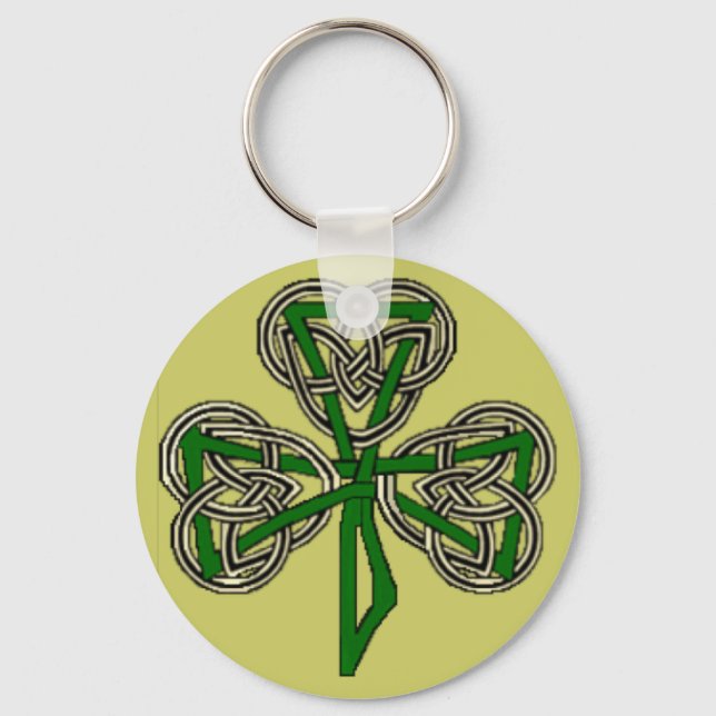 Shamrock Knot Cross Keychain (Front)
