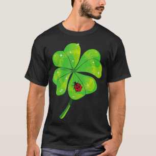 Shamrock Ladybug Lucky FourLeaf Clover St Patricks T-Shirt