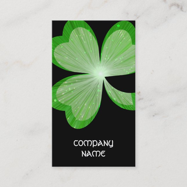 Shamrock Large Black business card (Front)