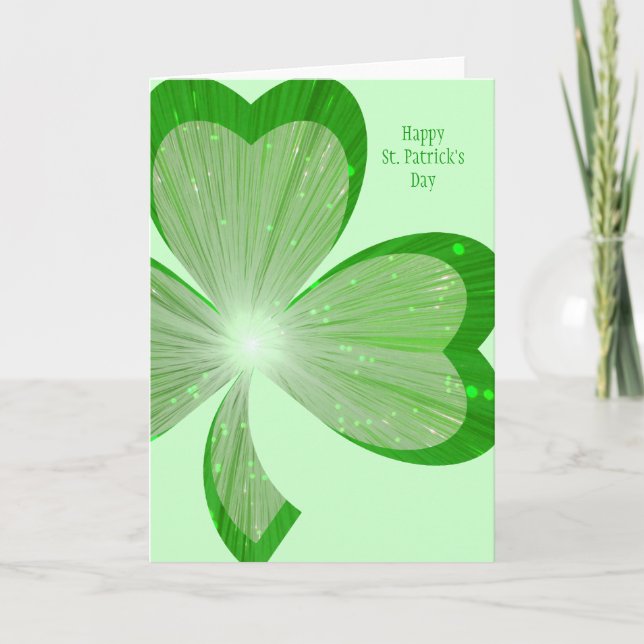 Shamrock large 'St. Patrick's Day' card green (Front)