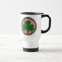 Shamrock, Lattice And Celtic Knots On Pink Mug
