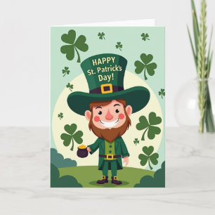 Shamrock Leprechaun Luck Card