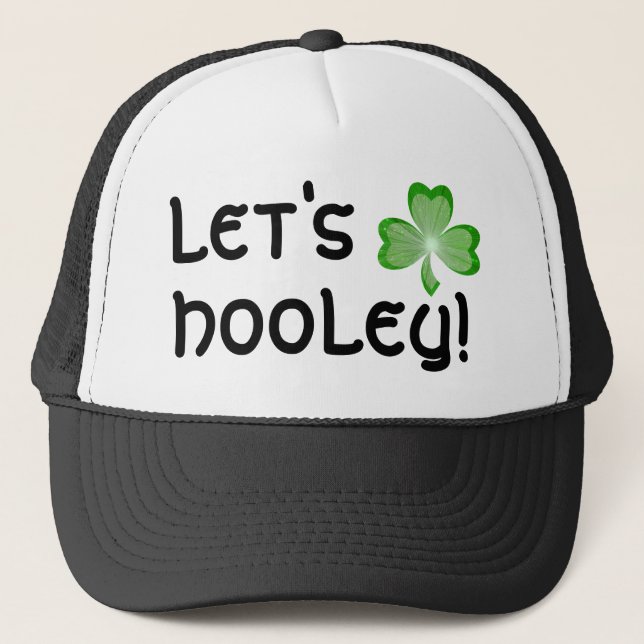 Shamrock 'Let's Hooley!' trucker hat black (Front)