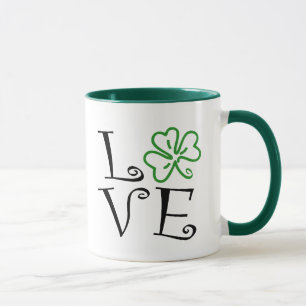 Shamrock Love - Black and Green Mug