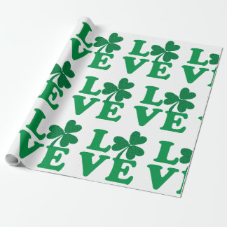 Shamrock Love for St Pattys Day Wrapping Paper