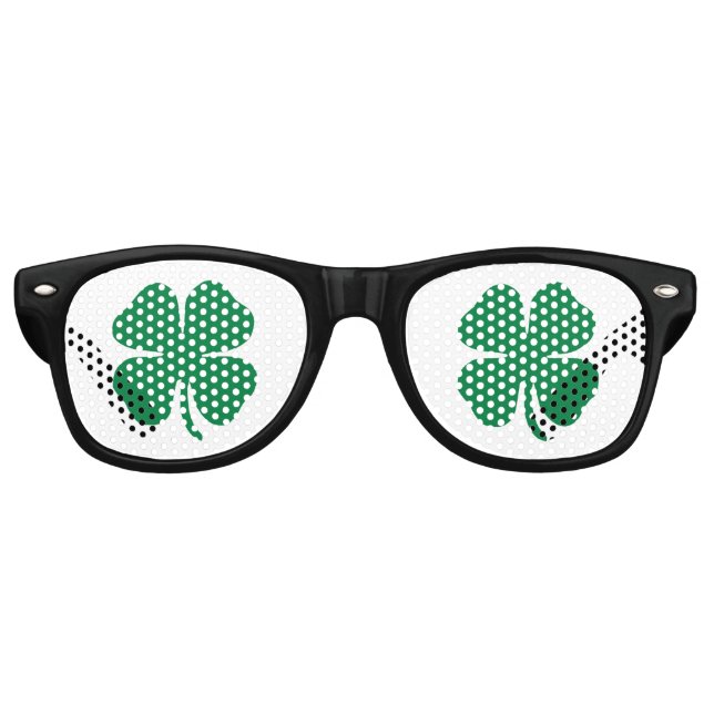 Shamrock Luck St Patrick's Day Celebration  Retro Sunglasses (Front)