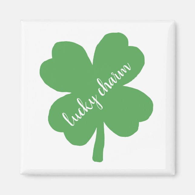 Shamrock Lucky Charm Irish Magnet (Front)