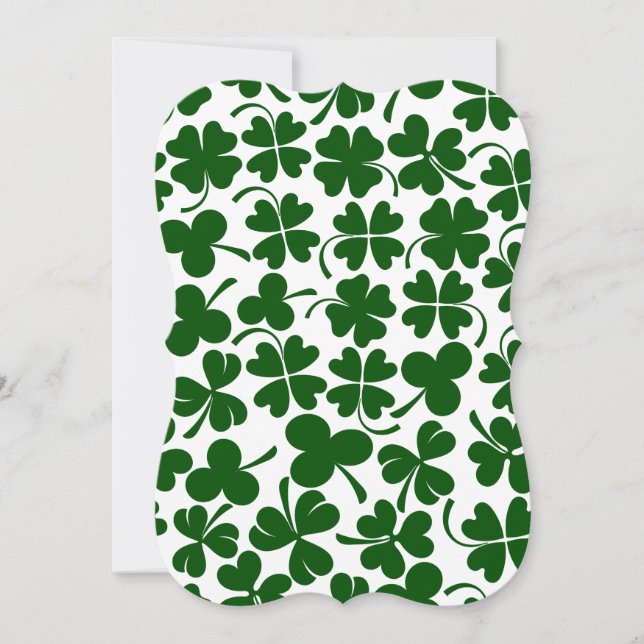 shamrock lucky clover invitation (Front)