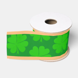 Shamrock & Lucky Clover leaf / Irish Saint Patrick Grosgrain Ribbon