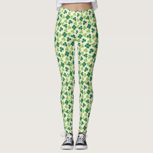 Shamrock Lucky Clover Pattern St Patrick's Day Leggings
