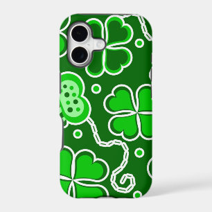 Shamrock Lucky Four Leaf Clover & Butterflies
