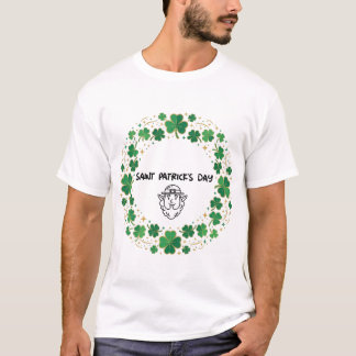 Shamrock Lucky Frame St. Patrick’s Day Design T-Shirt