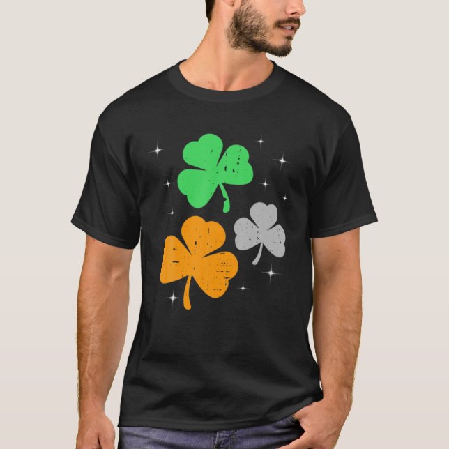 Shamrock Lucky Green Clover St Patrick's Day Irela T-Shirt (Front)