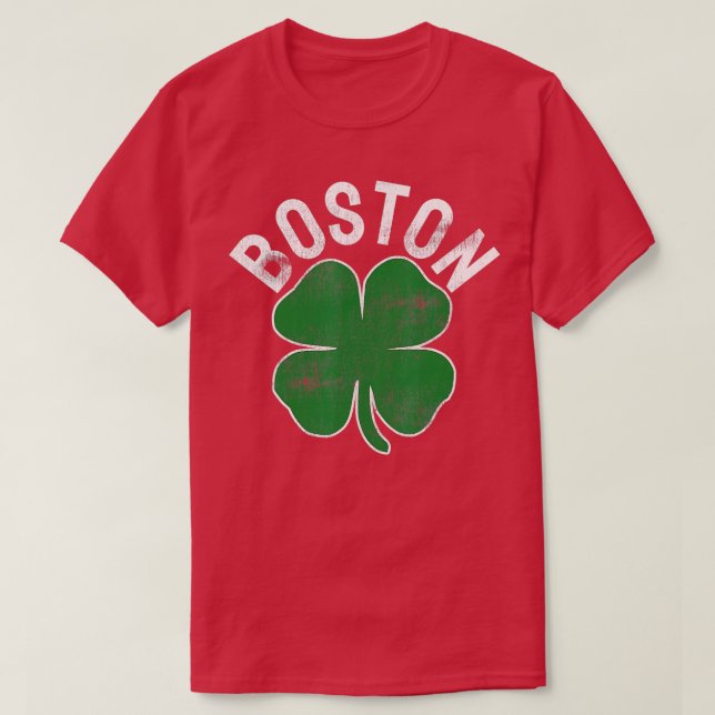 Shamrock Massachusetts Boston ST PATRICKS DAY Iris T-Shirt (Design Front)