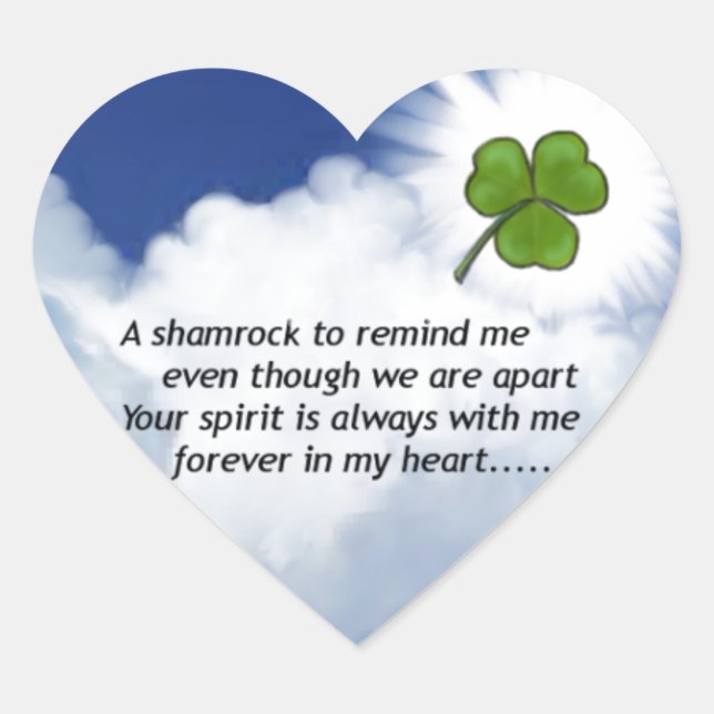 Shamrock Memorial Heart Sticker (Front)