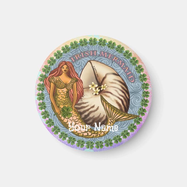 Shamrock Mermaid Magnet (Front)