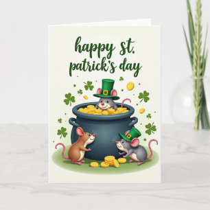 Shamrock Mice Gold Coins Card